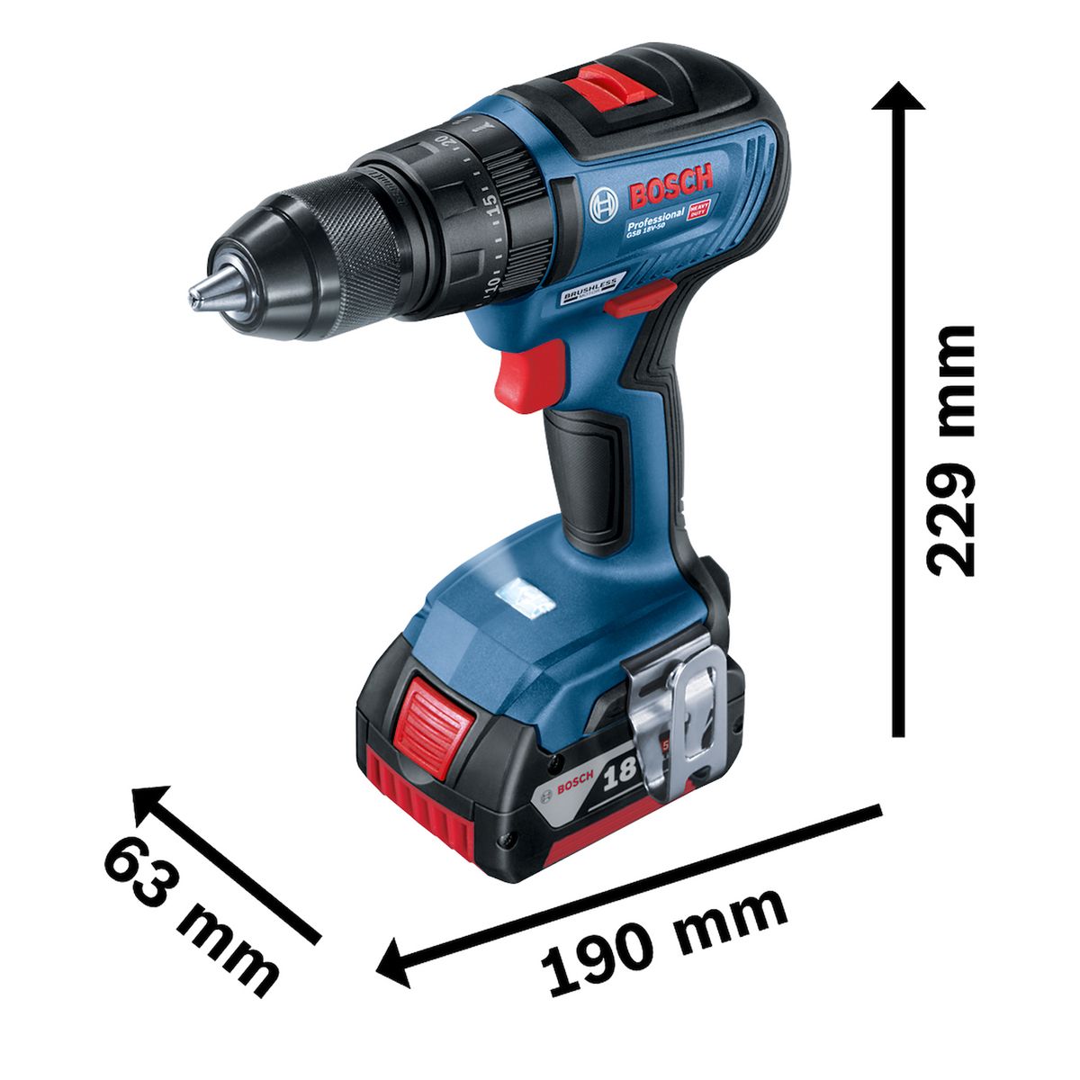 BOSCH - Taladro Atornillador GSB 18V-50 + 1 Bat 5 AH Bosch