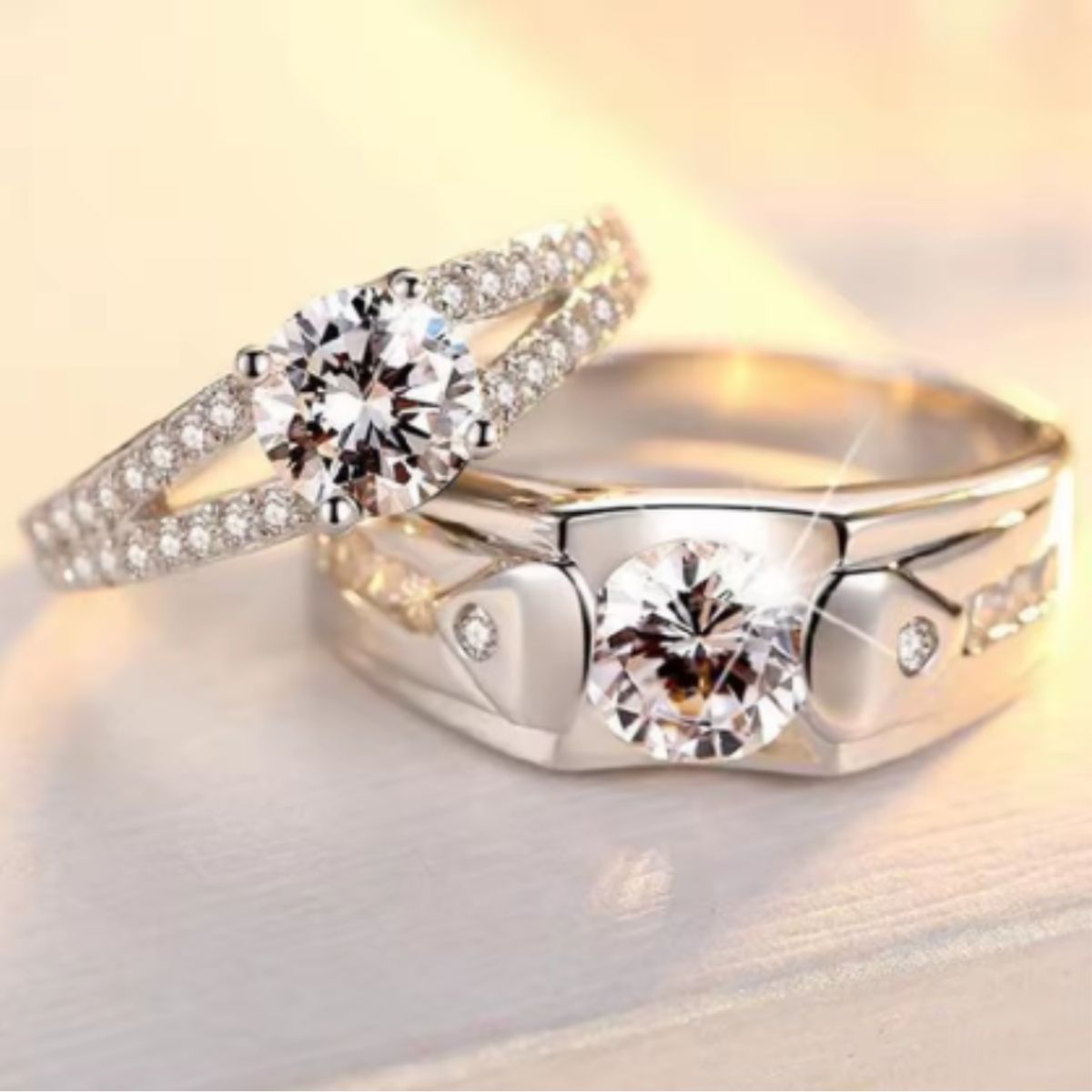 GENERICO - Anillos Ajustables de Pareja “Promesa de Amor”