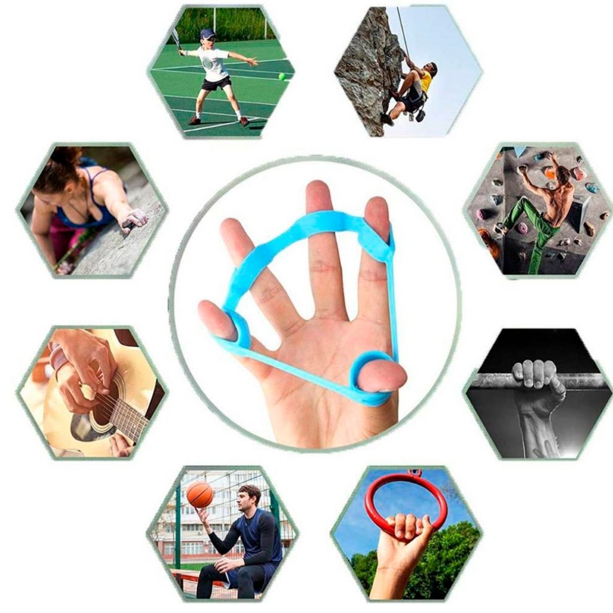 GENERICO - set de 3 Ejercitador de dedos con niveles 3kg-4kg-5kg