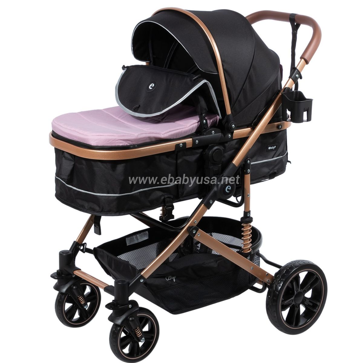 EBABY - Coche Moisés para Bebe BIGI 141-1 Rosado