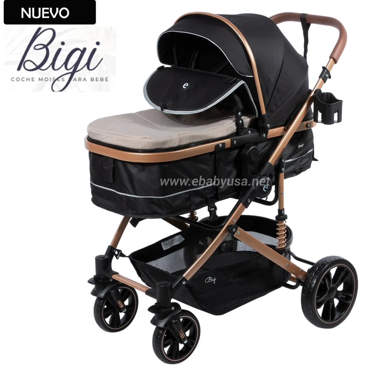 EBABY - Coche Moisés para Bebe BIGI 141-1 Beige