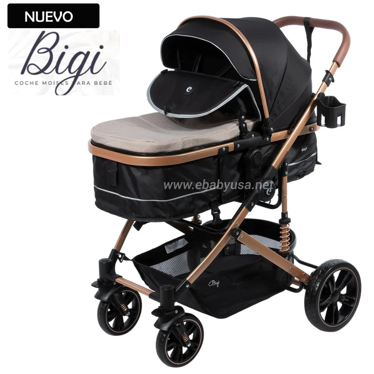 EBABY - Coche Moisés para Bebe BIGI 141-1 Beige