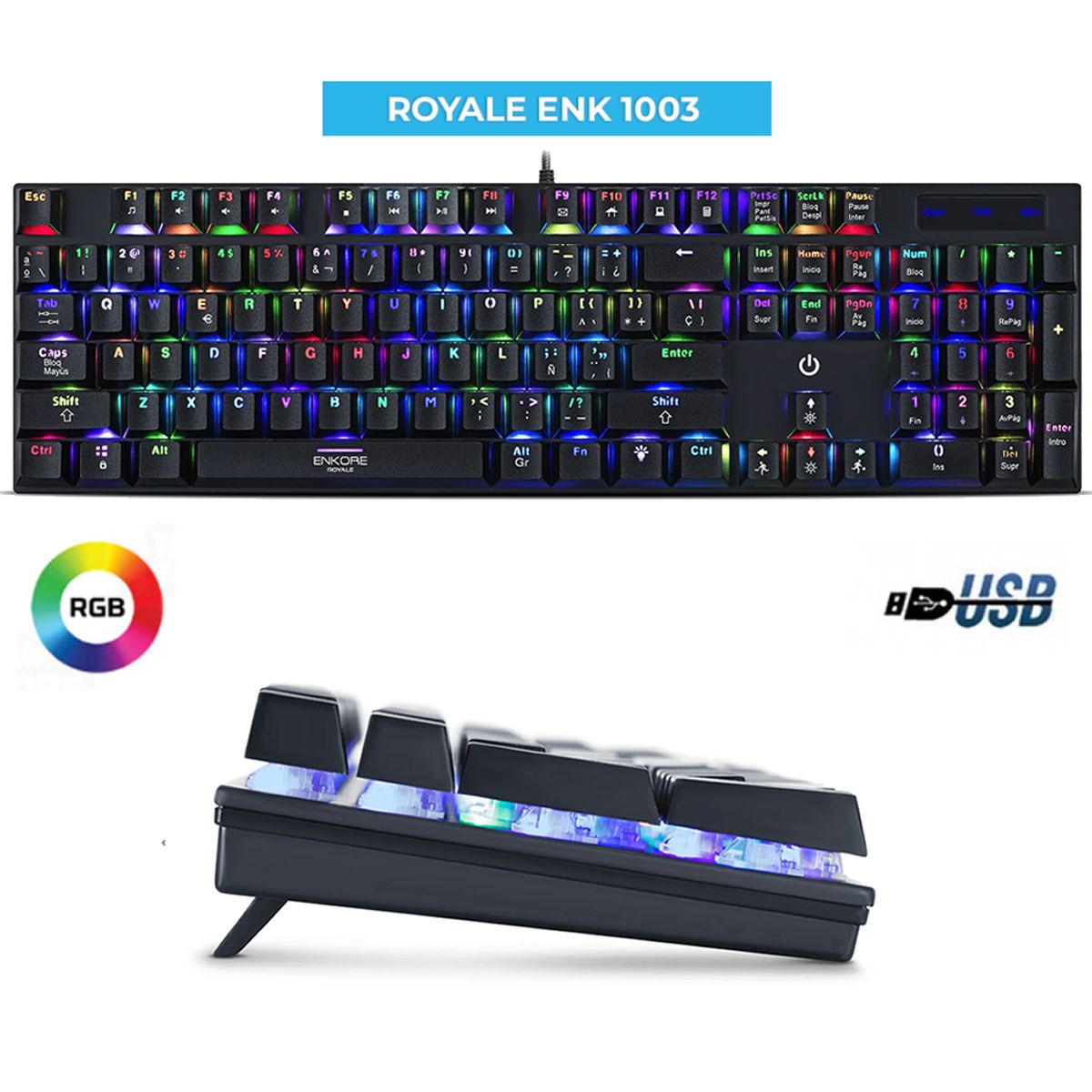 ENKORE - Teclado Mecanico RGB USB  ROYALE