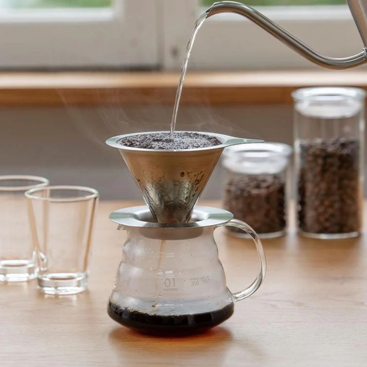 GENERICO - v60 acero + servidor de café