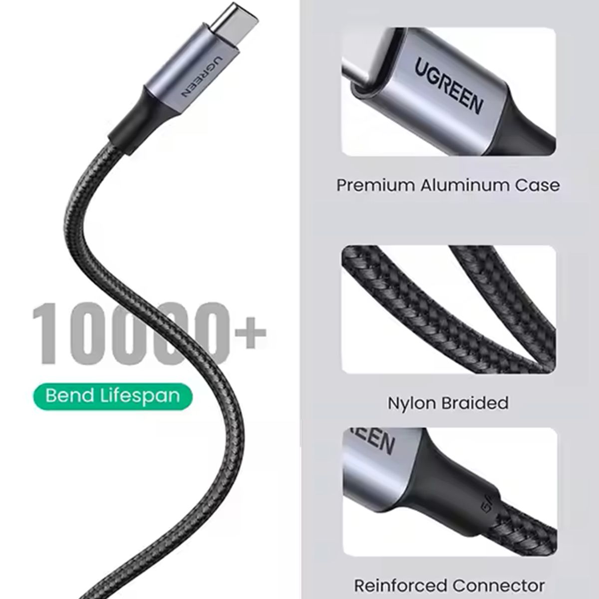 UGREEN - Cable Carga Rápida USB-C a USB-C, 100W UGREEN para iPhone 15