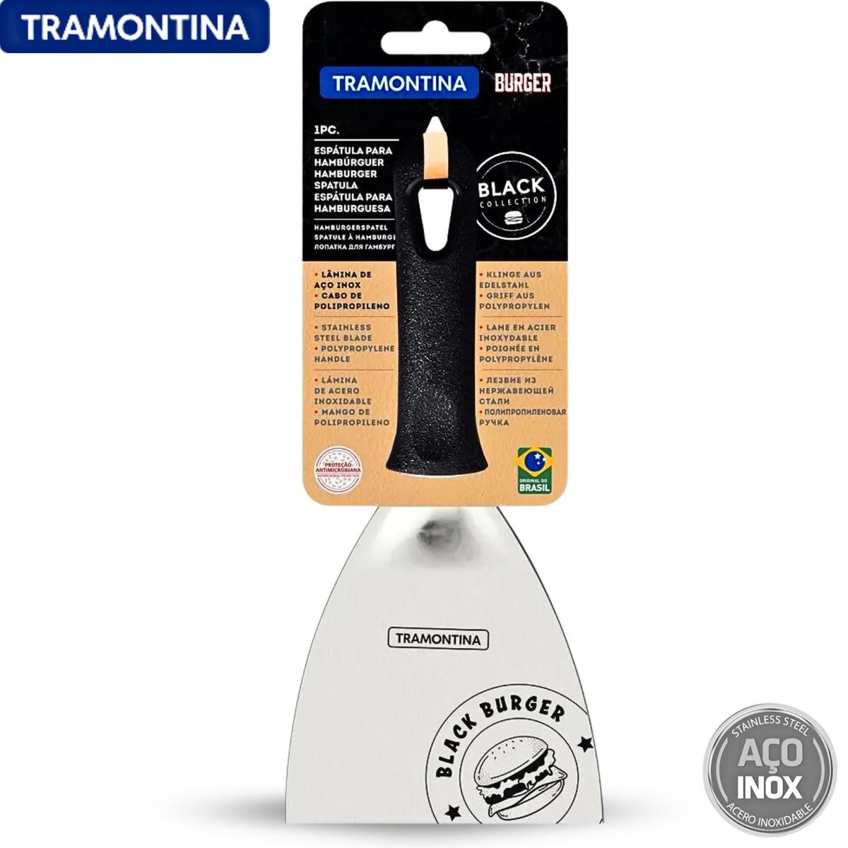 TRAMONTINA - Espátula Para Hamburguesa 4 Black Burger- tramontina