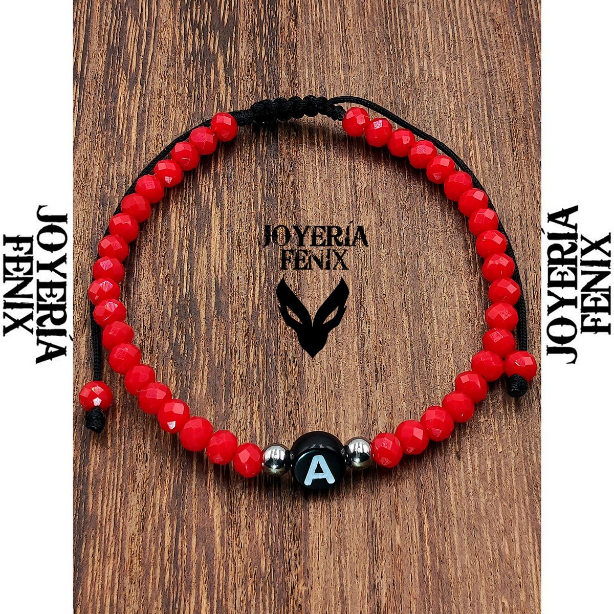 JOYERIA FENIX - Pulsera Letra Inicial - Rojo