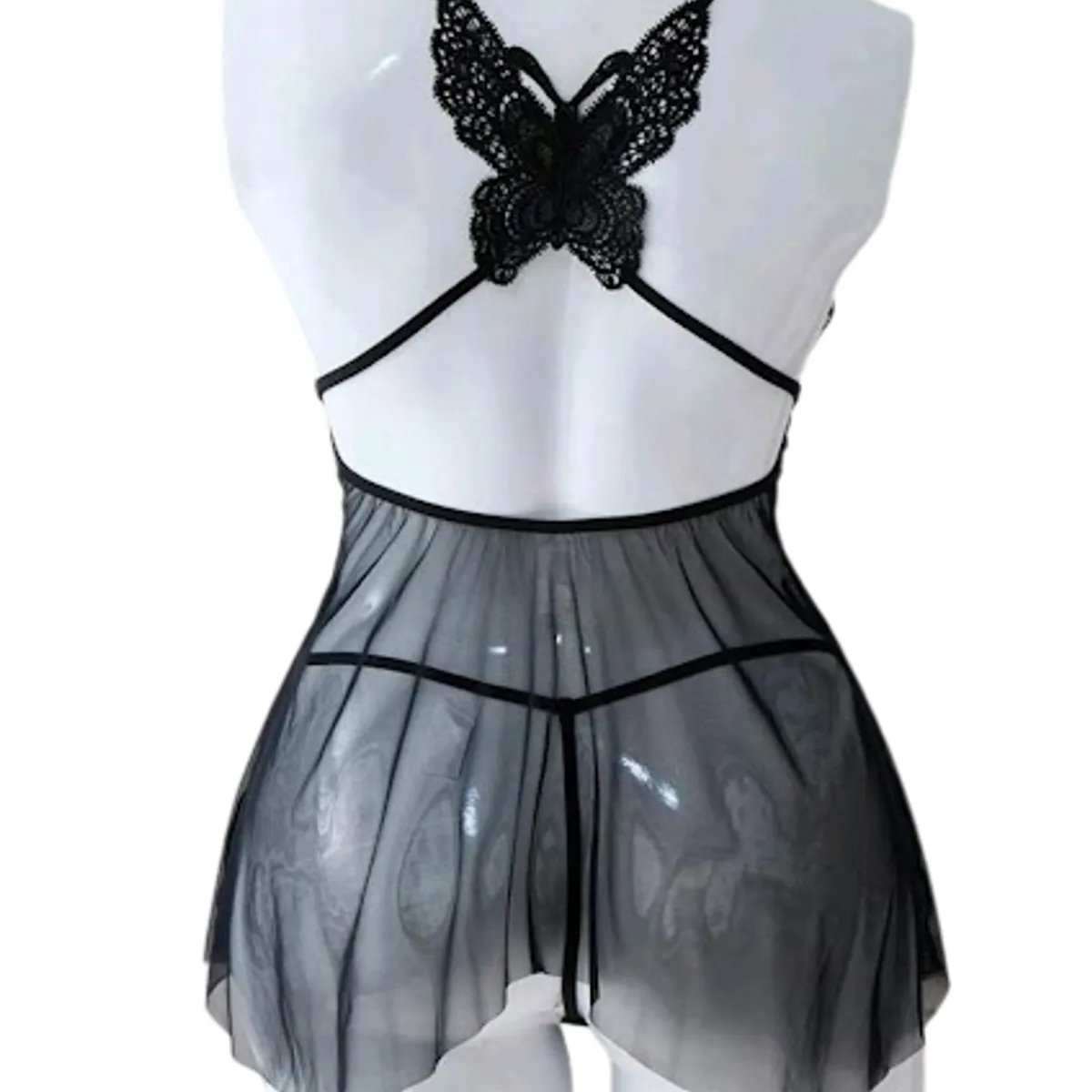 GENERICO - BABYDOLL DE ENCAJE LENCERIA SEXY PIJAMA PARA DAMAS S