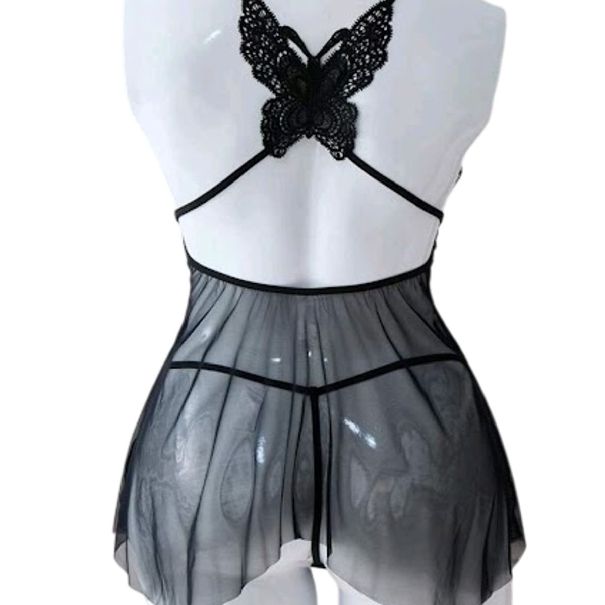 GENERICO - BABYDOLL DE ENCAJE LENCERIA SEXY PIJAMA PARA DAMAS M