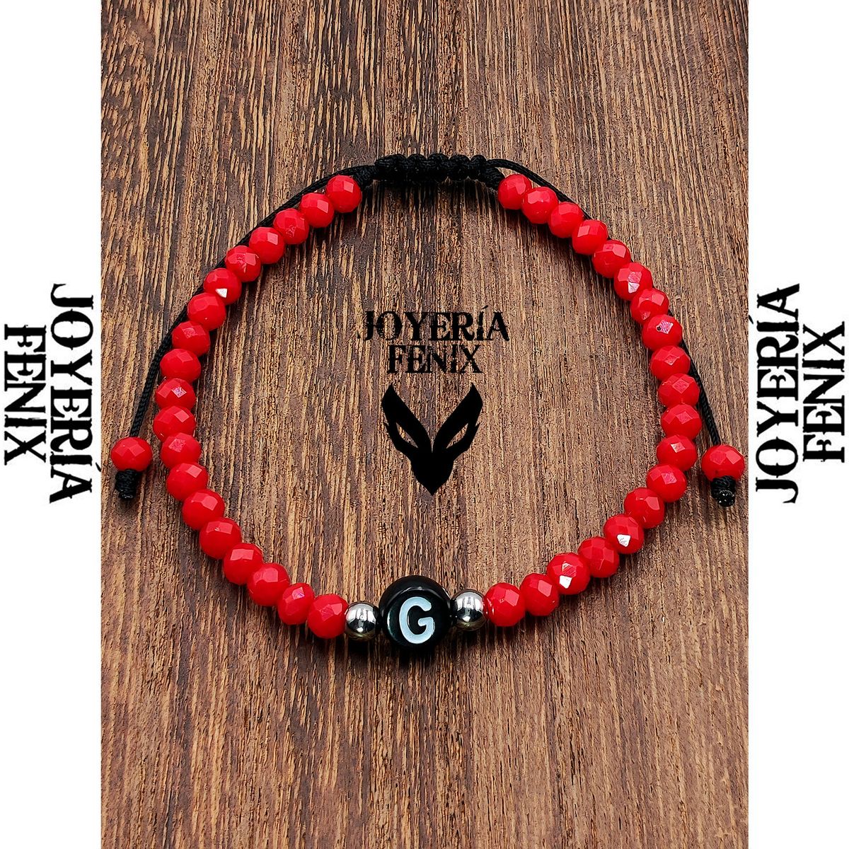JOYERIA FENIX - Pulsera Letra Inicial - Rojo