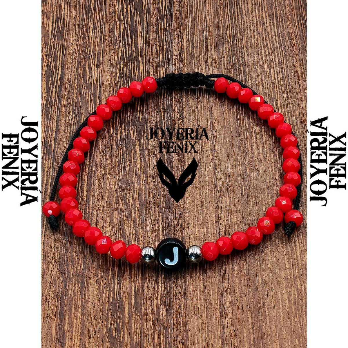 JOYERIA FENIX - Pulsera Letra Inicial - Rojo