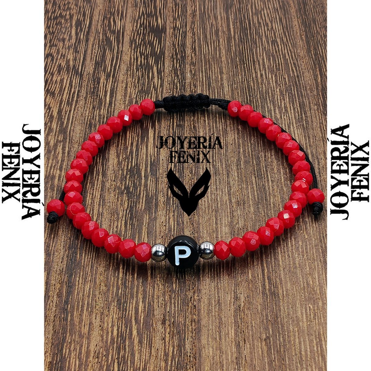 JOYERIA FENIX - Pulsera Letra Inicial - Rojo