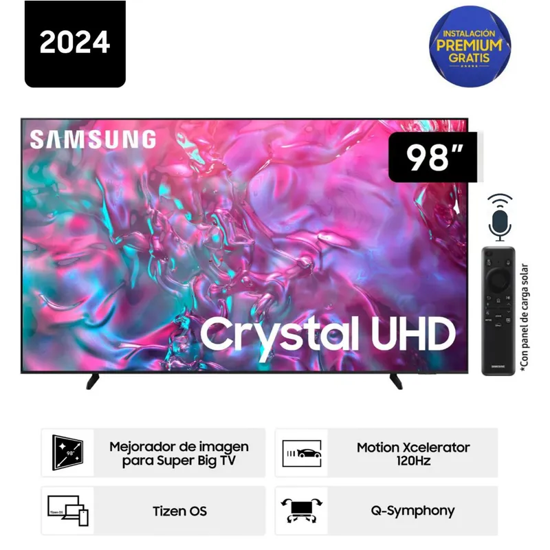 SAMSUNG - Televisor Samsung LED 98 Crystal UHD 4K Tizen OS Smart TV UN98DU9000GXPE