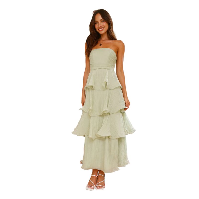 BLWOENS - Vestido casual de verano para mujeres - Verde