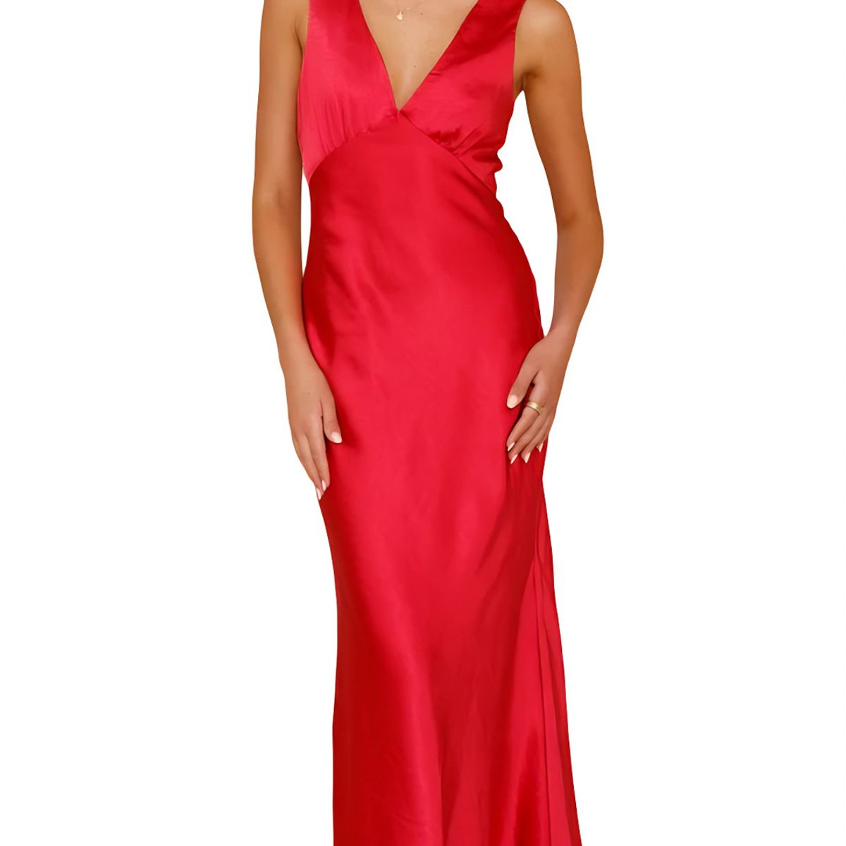 BLWOENS - Vestido casual de verano para mujeres - Rojo