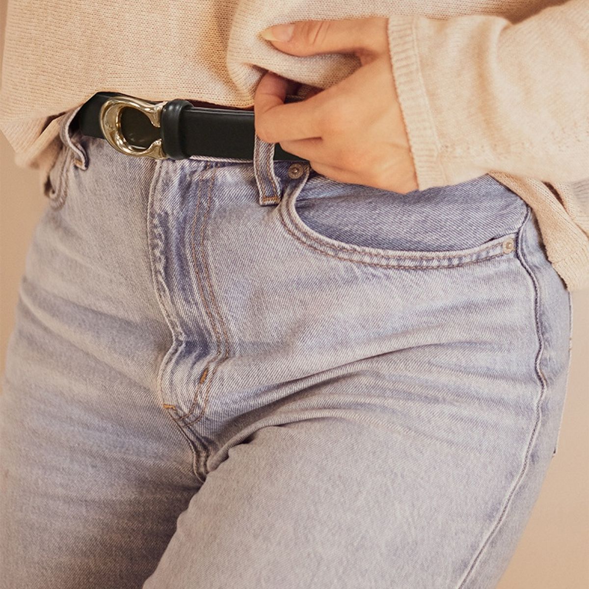 TIOZONEY - Cinturón Mujer-Blanco