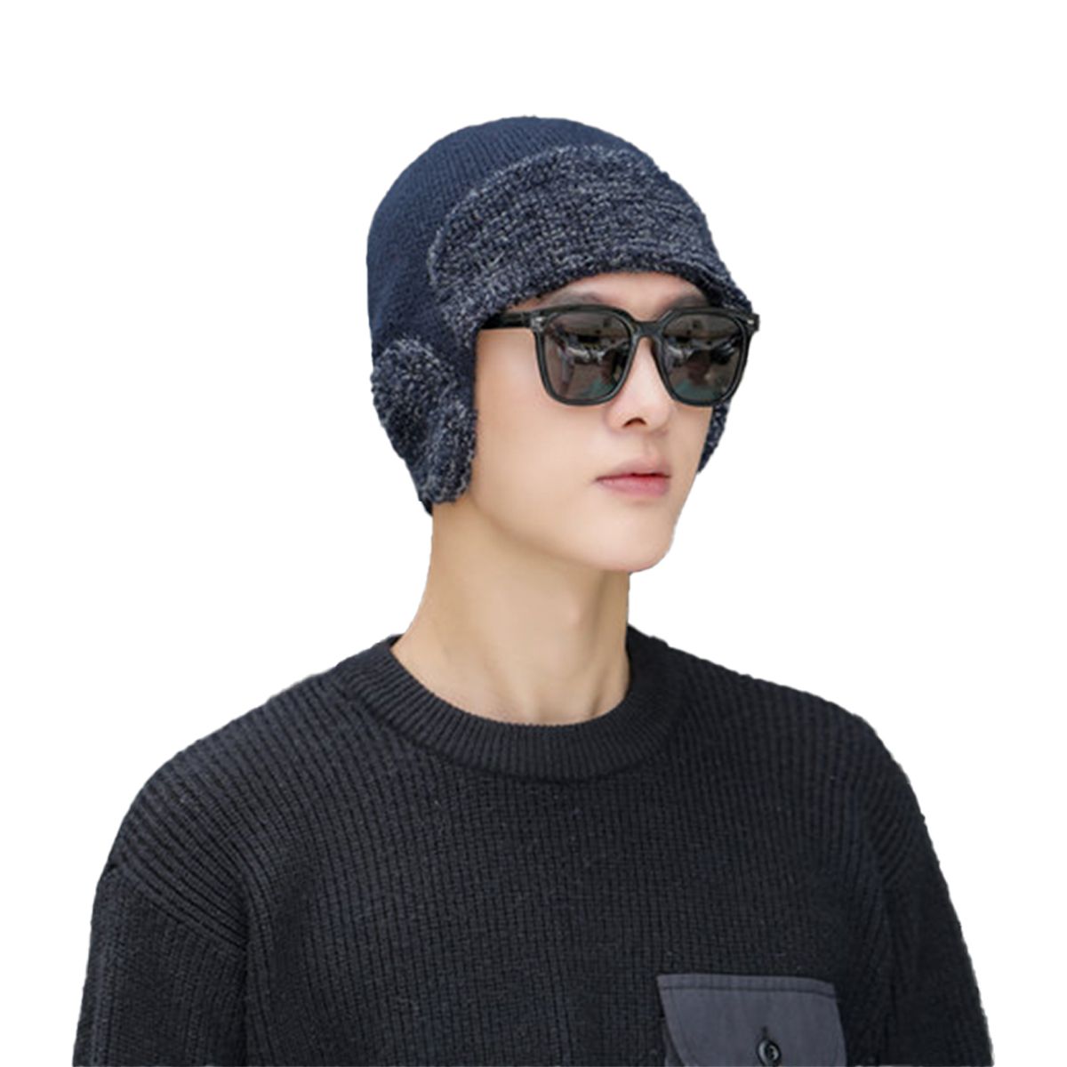 ZIMRAHYG - Gorro De Punto Para Hombre Con Protección Para Los Oídos