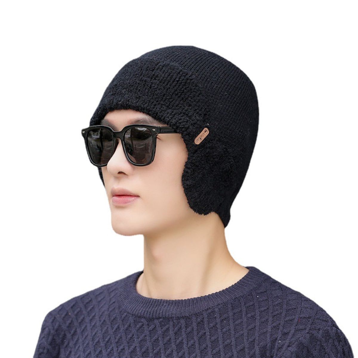 ZIMRAHYG - Gorro De Punto Para Hombre Con Protección Para Los Oídos