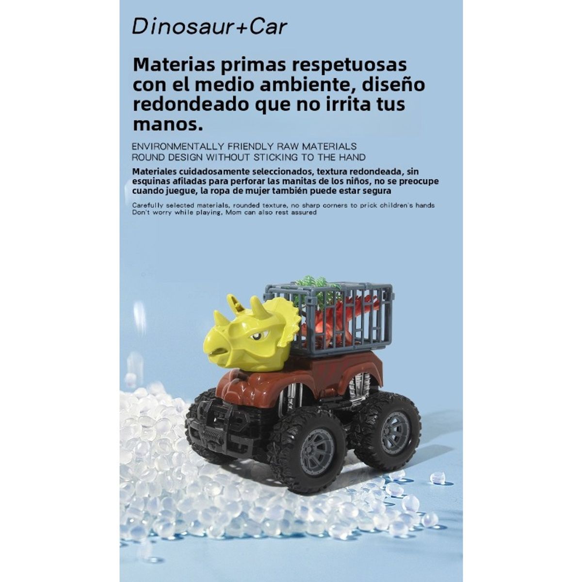 TIOZONEY - Coche de juguete dinosaurio 4pcs