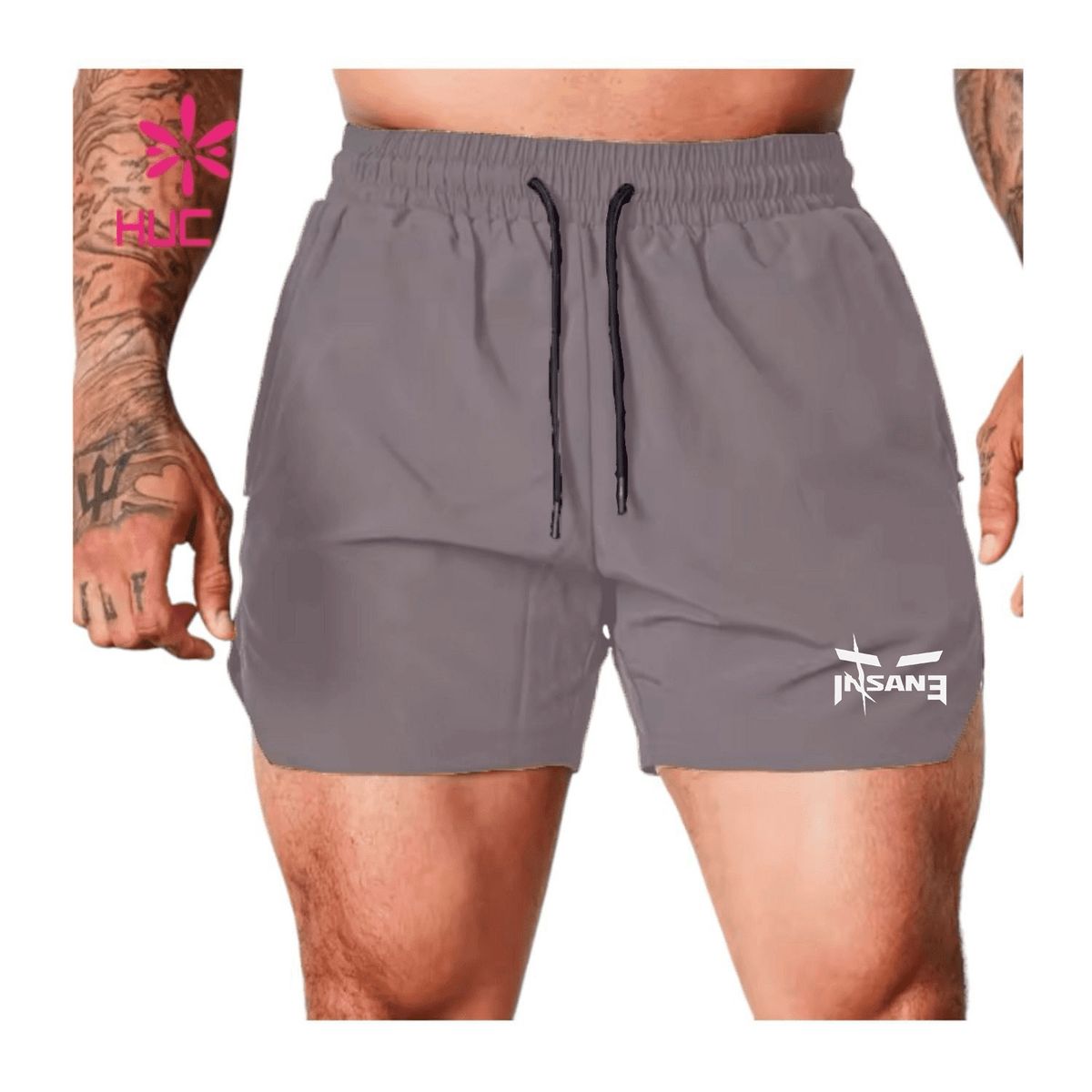 GENERICO - Short deportivo corto para hombres Insane Pro Alto rendimiento - Gray