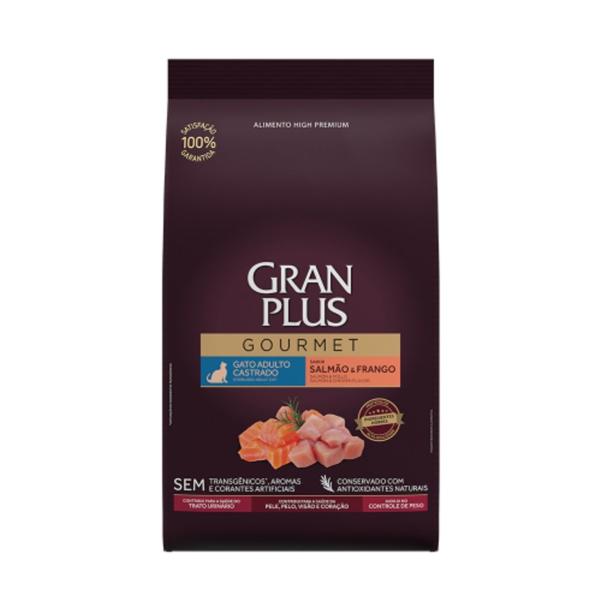 GRAN PLUS - Gran Plus Gourmet Gatos Adultos Castrados Salmon y Pollo 10 Kg