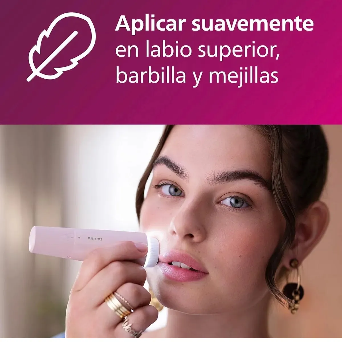 PHILIPS - Depiladora Facial Inalambrica Philips Con Luz Y Espejo