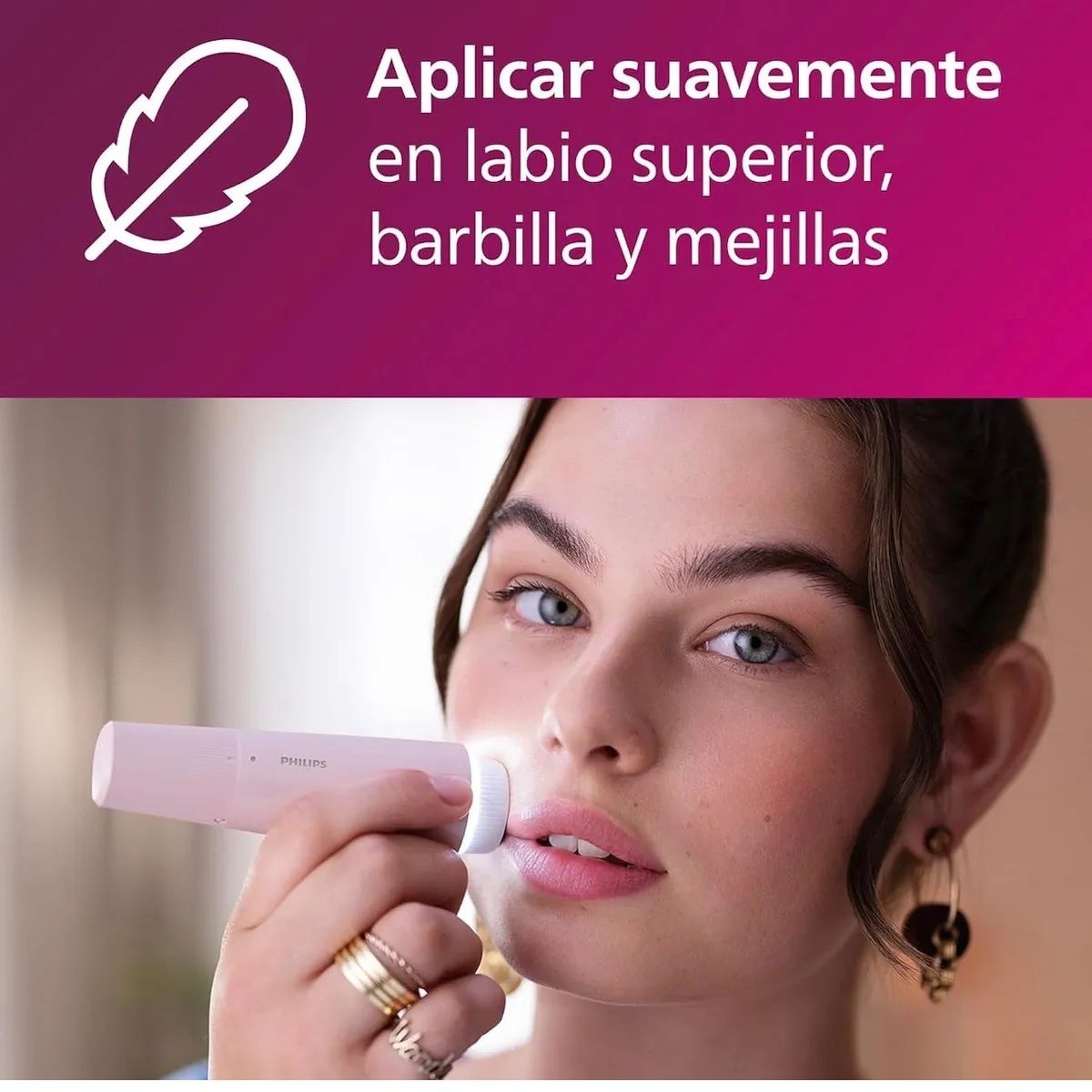 PHILIPS - Depiladora Facial Inalambrica Philips Con Luz Y Espejo