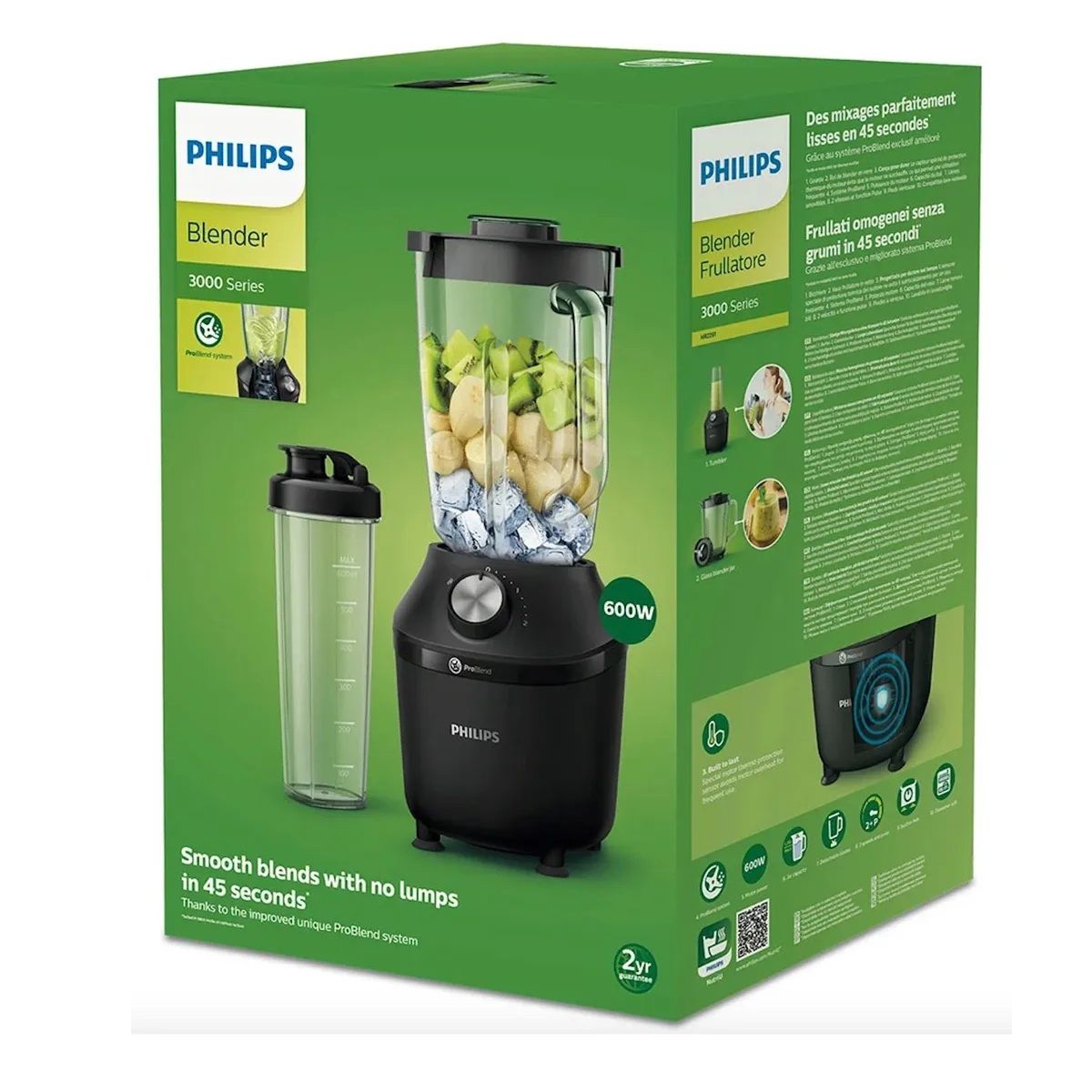 PHILIPS - Licuadora Philips 600w Vaso 2 Lt Refractario + Tomatodo