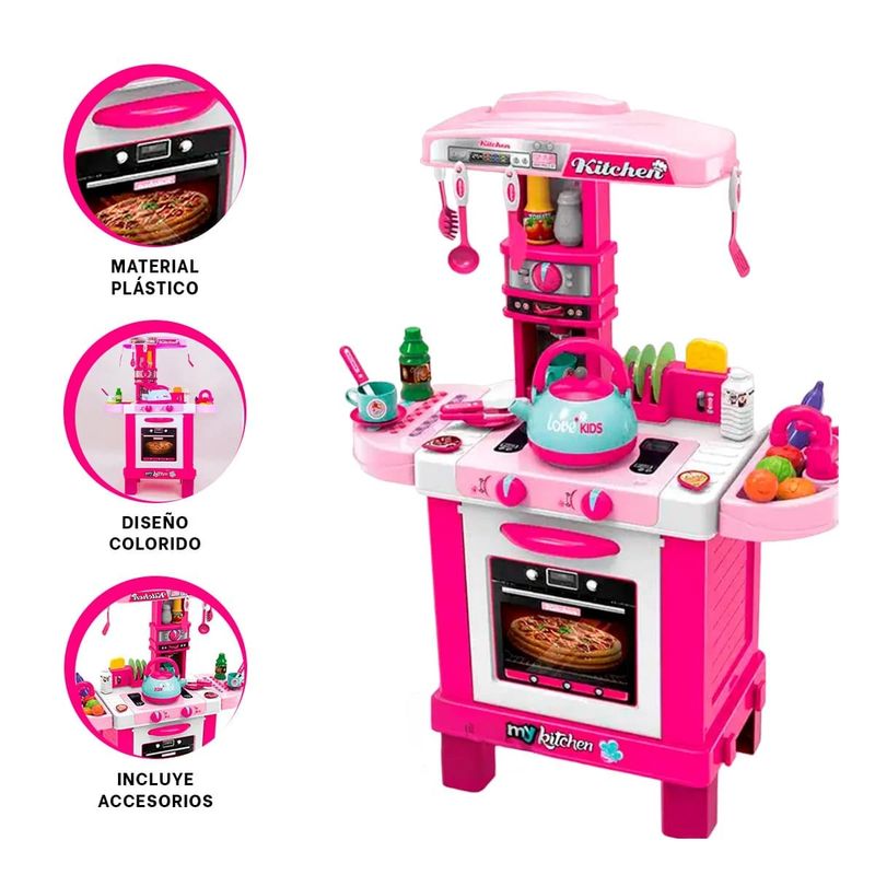 GENERICO - Pack2 Cocina Infantil con Utensilios Rosad Y+Regalo Agendita