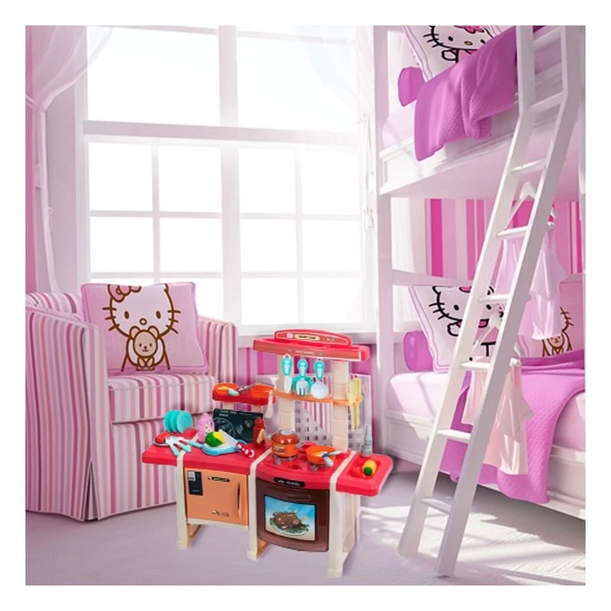 GENERICO - Pack4 Set de Estufa Amplio de 45 Piezas de Color Rosado