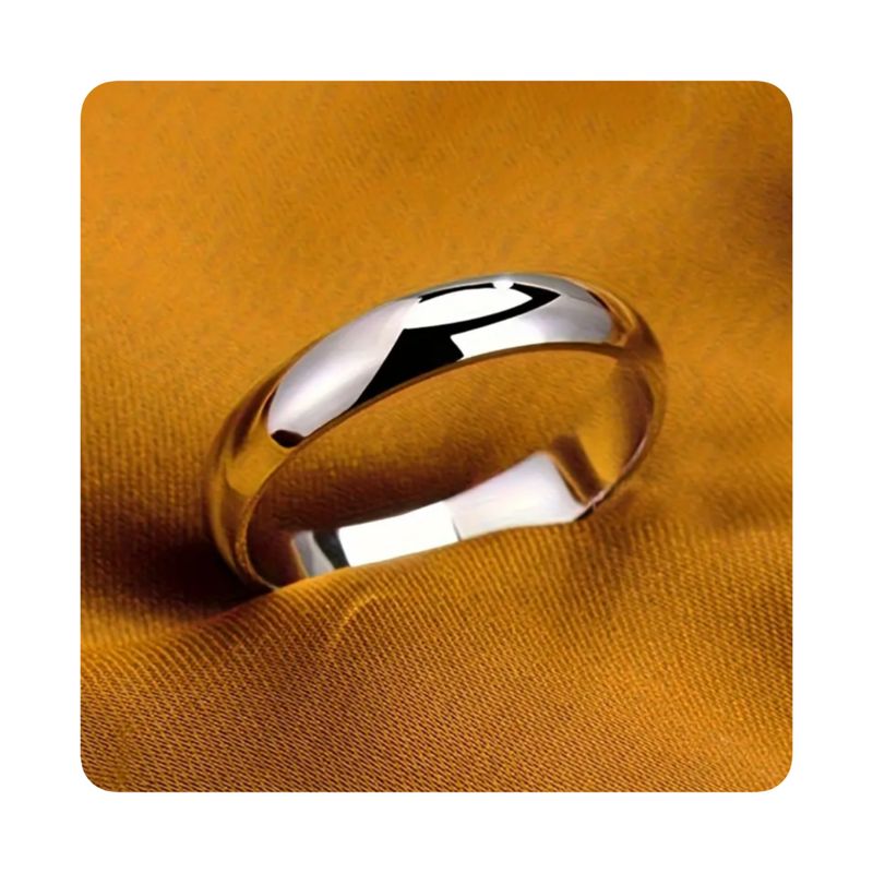 GENERICO - Anillo Clásico de Acero Inoxidable Unisex Plateado T12