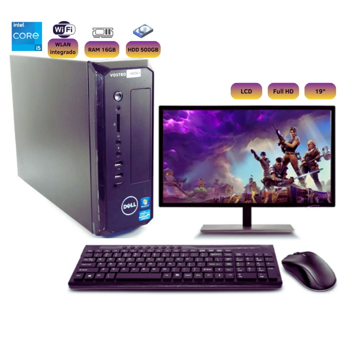 DELL - Computadora Dell D06S Intel Core I5 500GB HDD 16GB RAM+ MonitorTeclado y Mouse