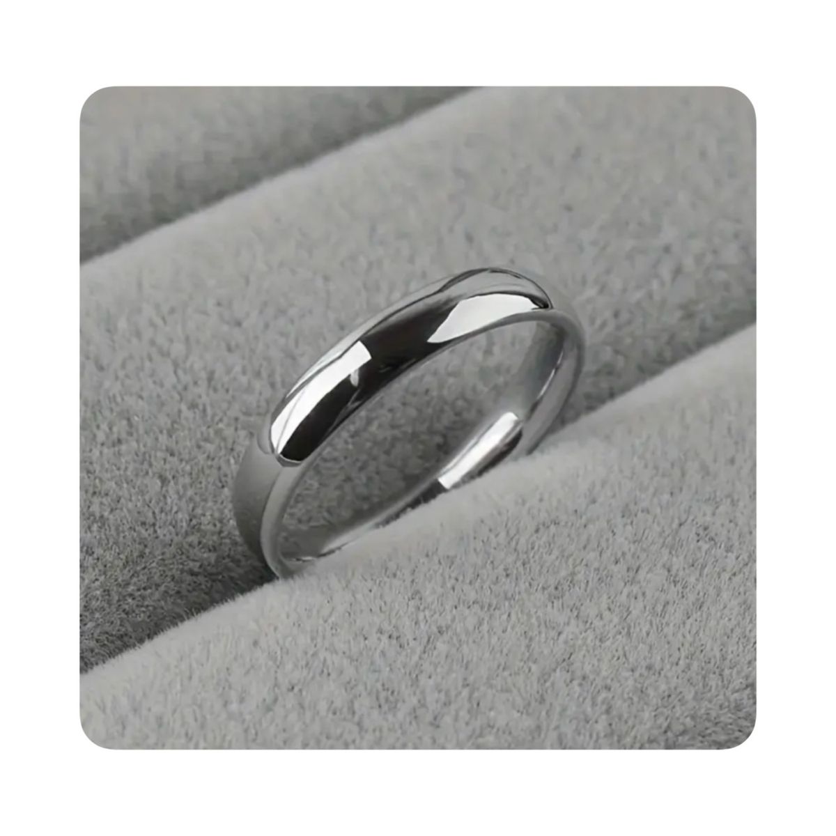 GENERICO - Anillo Clásico de Acero Inoxidable Unisex Plateado T11