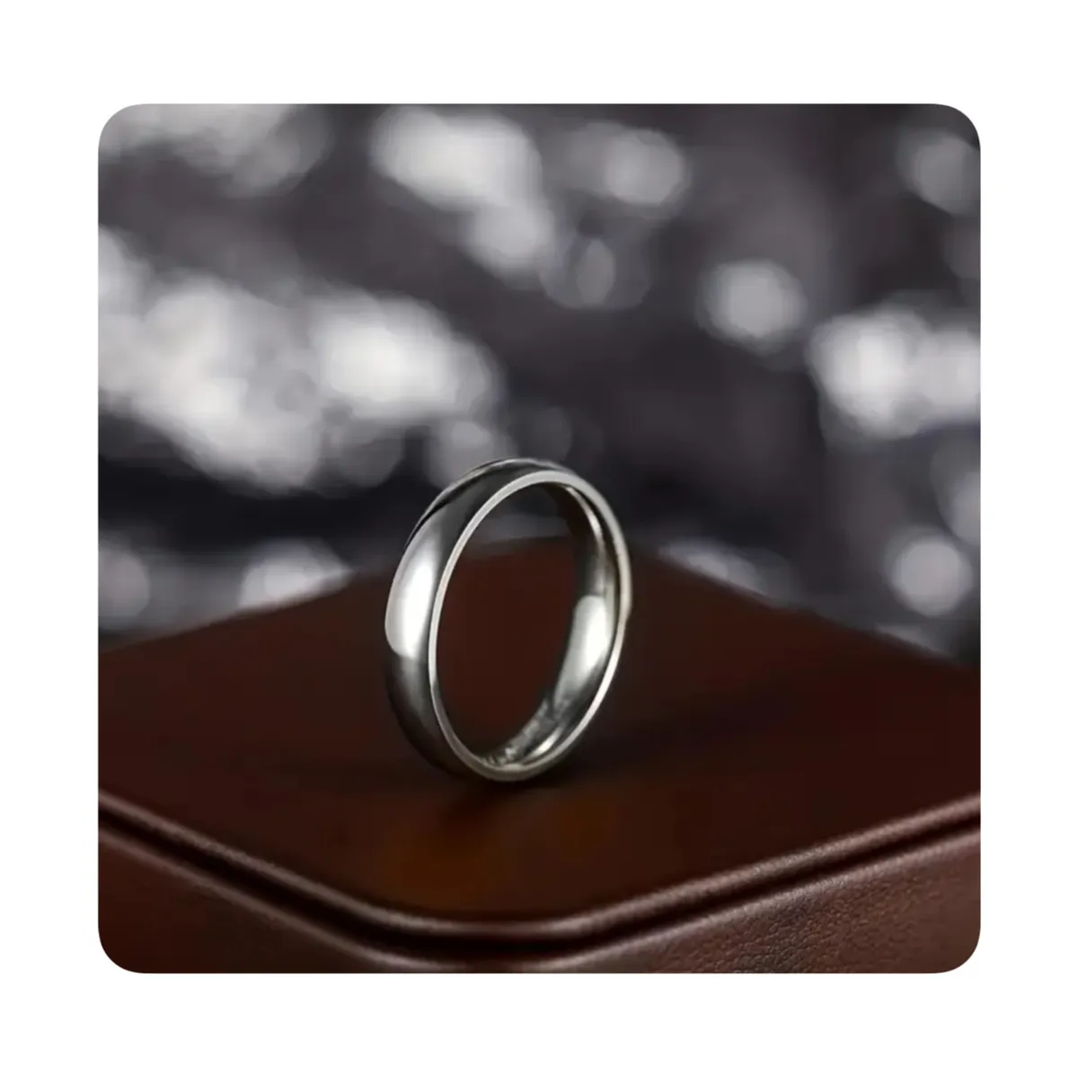 GENERICO - Anillo Clásico de Acero Inoxidable Unisex Plateado T10