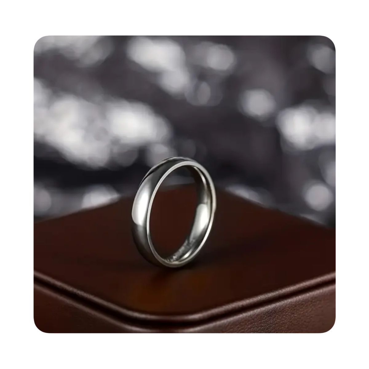 GENERICO - Anillo Clásico de Acero Inoxidable Unisex Plateado T8