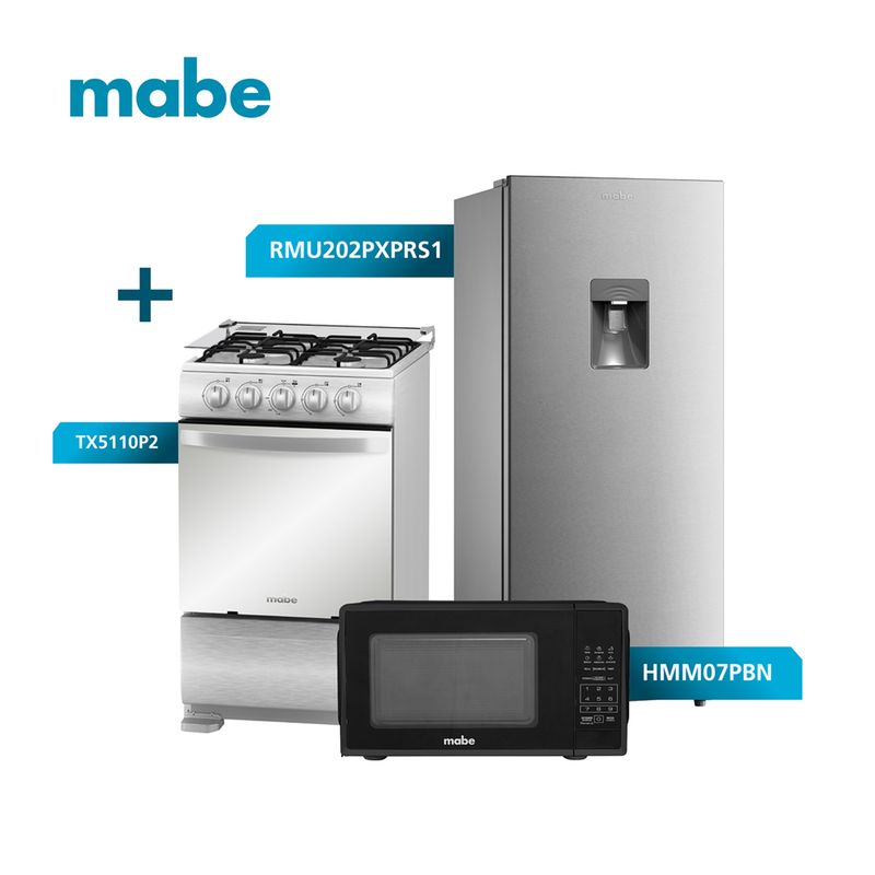 MABE - Combo Refrigeradora 187L +Cocina 52cm +Horno microondas Mabe