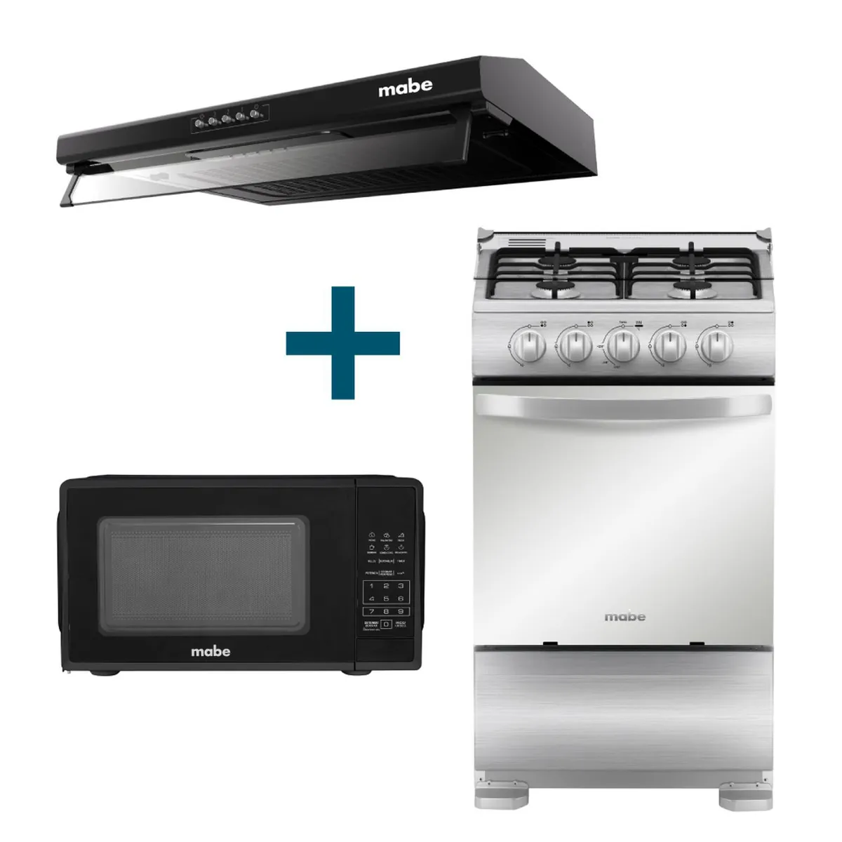 MABE - Combo Cocina 52cm +Campana 60cm +Horno microondas 20L Mabe