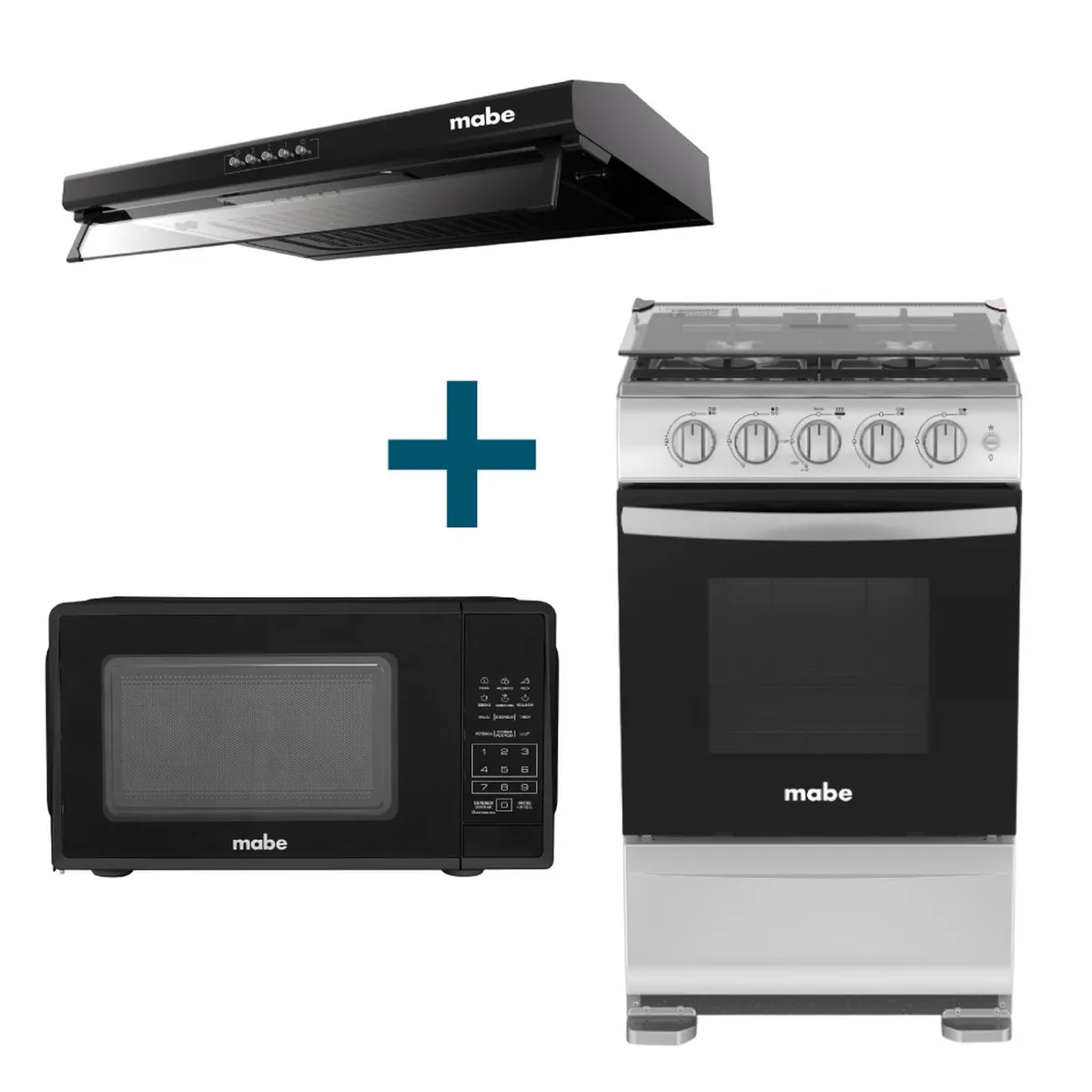 MABE - Combo Cocina a gas 52cm +Campana 60cm +Horno microondas 20L Mabe
