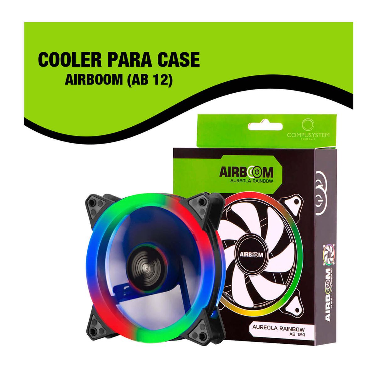 AIRBOOM - Fan Cooler Ventilador Gamer 12cm Aureola Led Airbooom Case