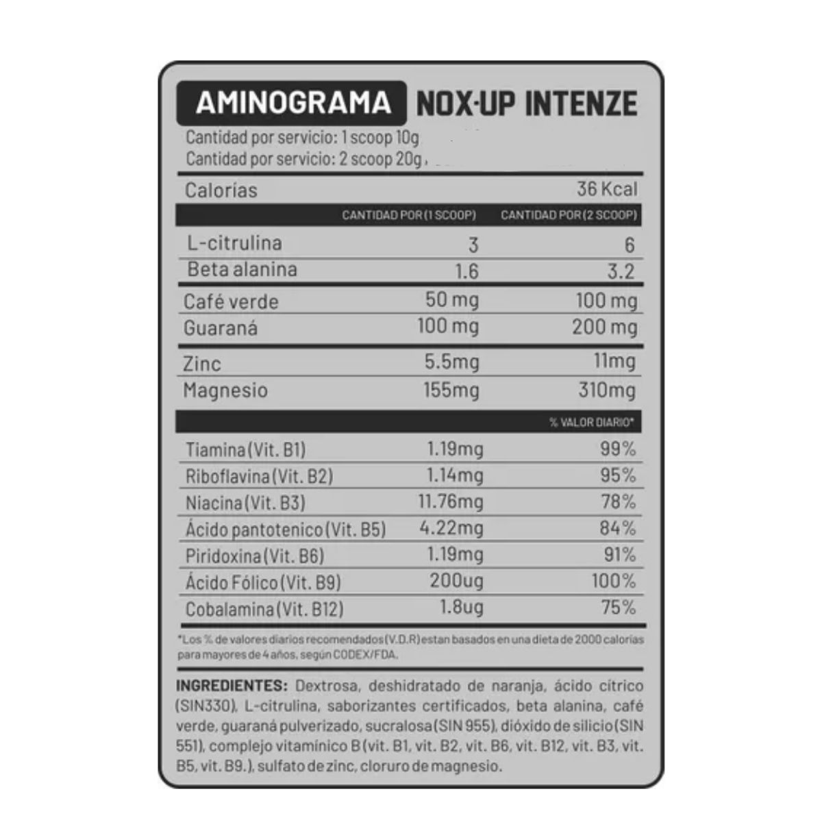 UNIVERSE NUTRITION - PRE ENTRENO NOX-UP 1KG CITRUS PUNCH + STRAPS