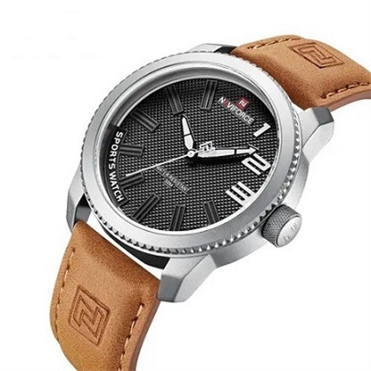 NAVIFORCE - Reloj Hombre Naviforce NF9202 MARRÓN Analógico Cuero Sport Elegante