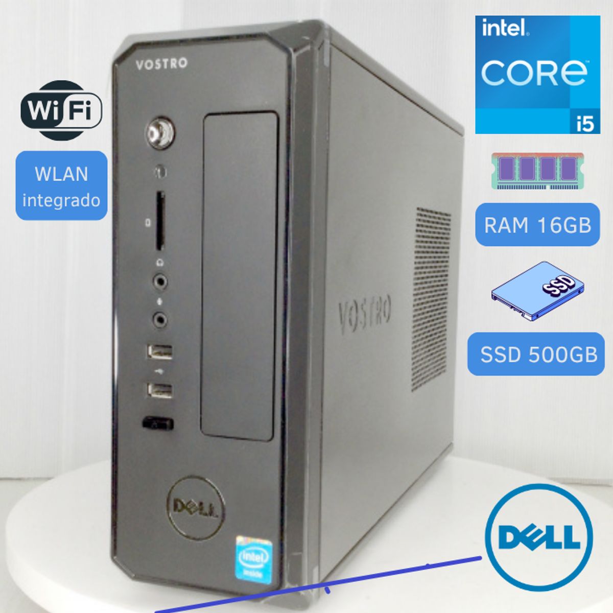 DELL - Computadora Dell D06S Intel Core I5 500GB SSD 16GB RAM+ MonitorTeclado y Mouse