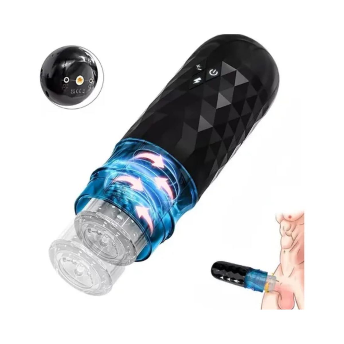 GENERICO - ESTIMULADOR MASCULINO TELESCOPICO Y ROTATIVO WALL XTREME