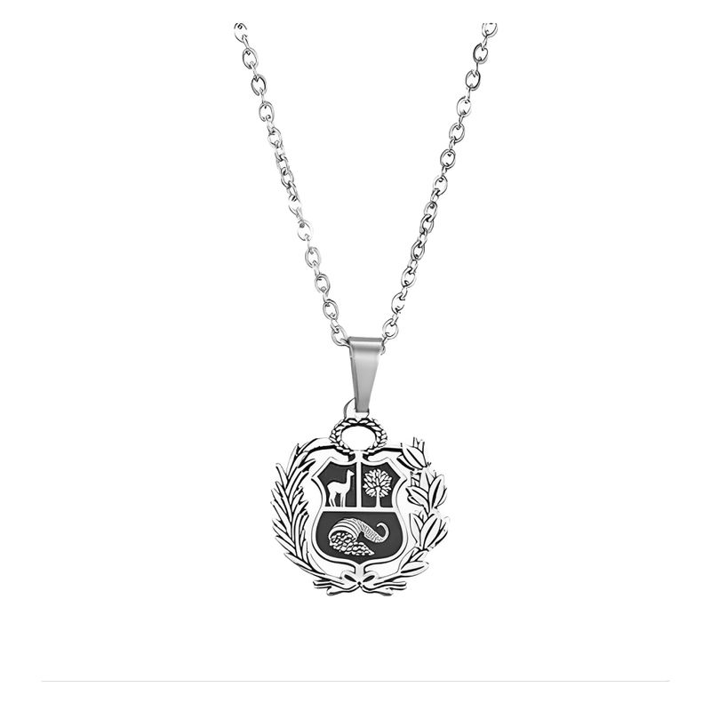 GENERICO - Collar Unisex Escudo Peruano Regalo Joya Plata - Fiestas Patrias