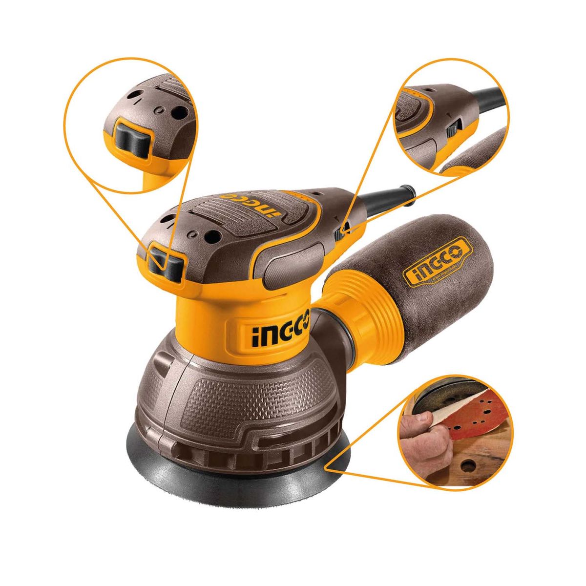 INGCO TOOLS - Lijadora Roto Orbital 320w Ingco 125mm Carpintería Rs3216