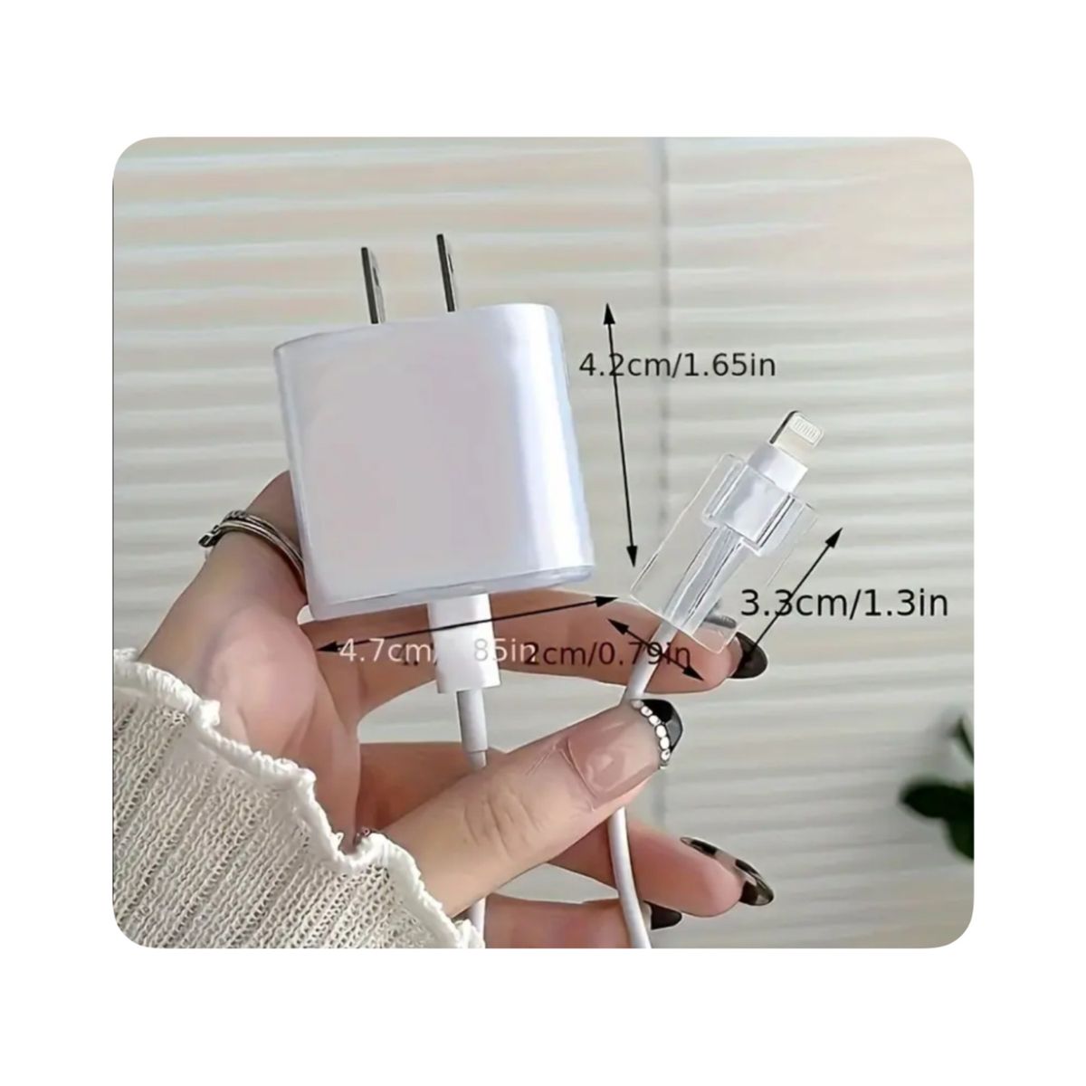 GENERICO - Protector Decorativo "Lazos" para Cargador de Iphone 20 W