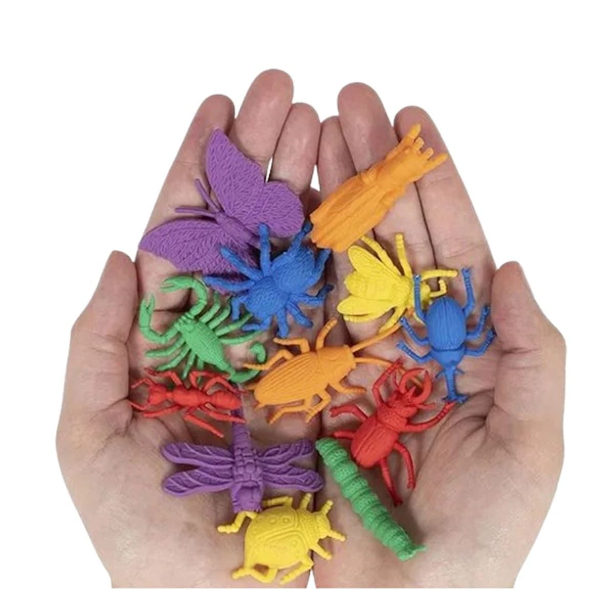 GENERICO - Pack6 Juguetes de Insectos Realistas Y+Banderitas Adhesivas