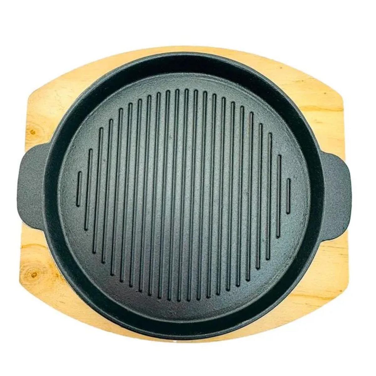 ICHIMATSU - Plancha Asadora Redonda con Base de Madera- chimatsu