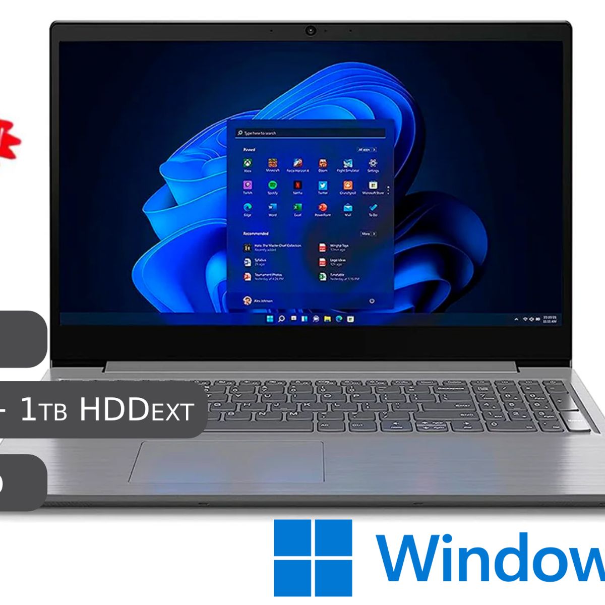 LENOVO - Lenovo V15 G4 AMD RYZEN 7300 8GB RAM 1TB SSD 1TB HDD EXT 156