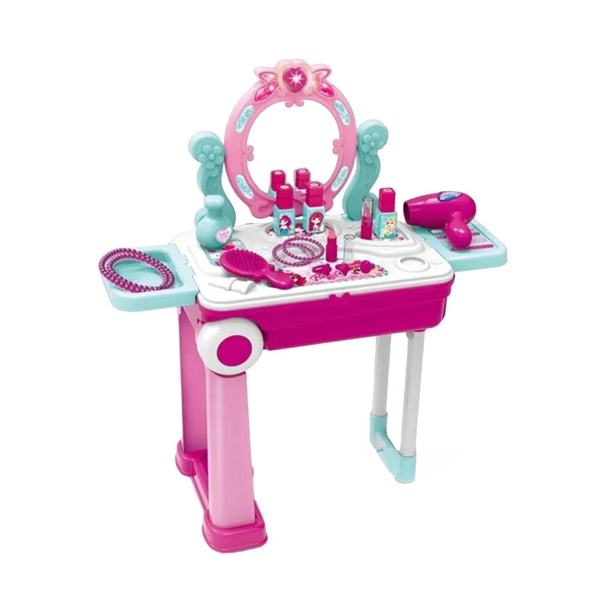 GENERICO - Set de Belleza 2 en 1 Maleta con Ruedas en Color Rosado